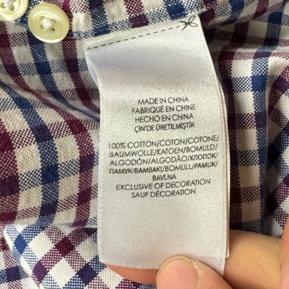 Ralph Lauren Button Down‎ Shirt Men's M Blue Red White Gingham Plaid Flesh Pony - Picture 7 of 8